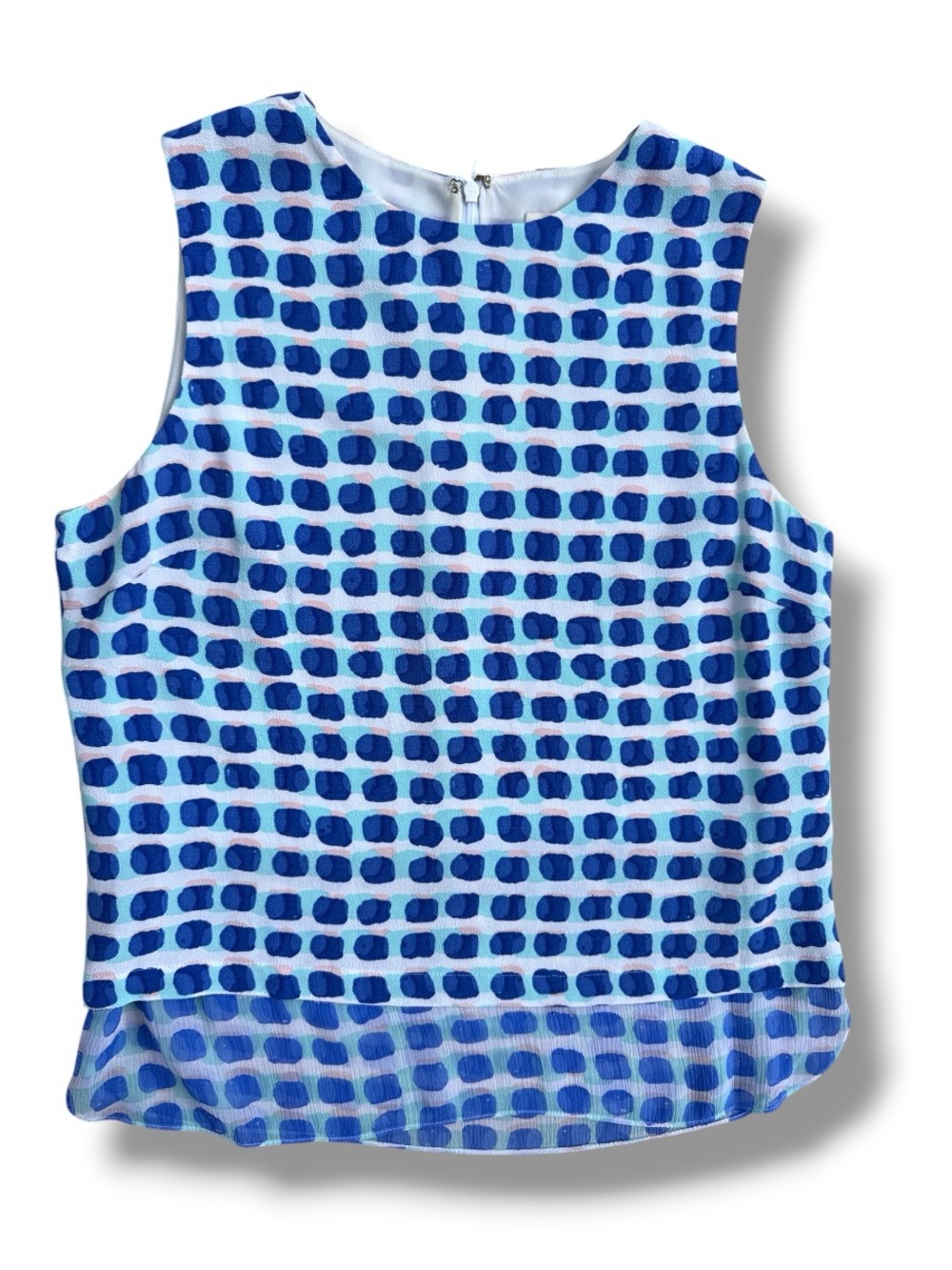 Kate Spade New York 'Island Stamp' Double Layer Blue/White Tank Top Size 8 - Picture 9 of 15